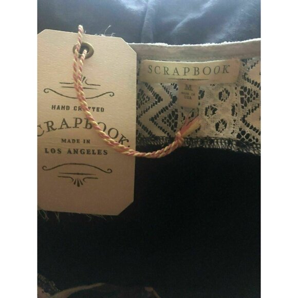 Scrapbook Womens Rayon Gray Lace Trim Forever Free Print MIni Dress Size M - Picture 6 of 6